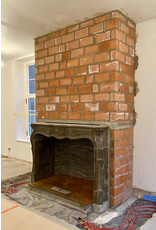 Exceptional French Director Period Stone Fireplace