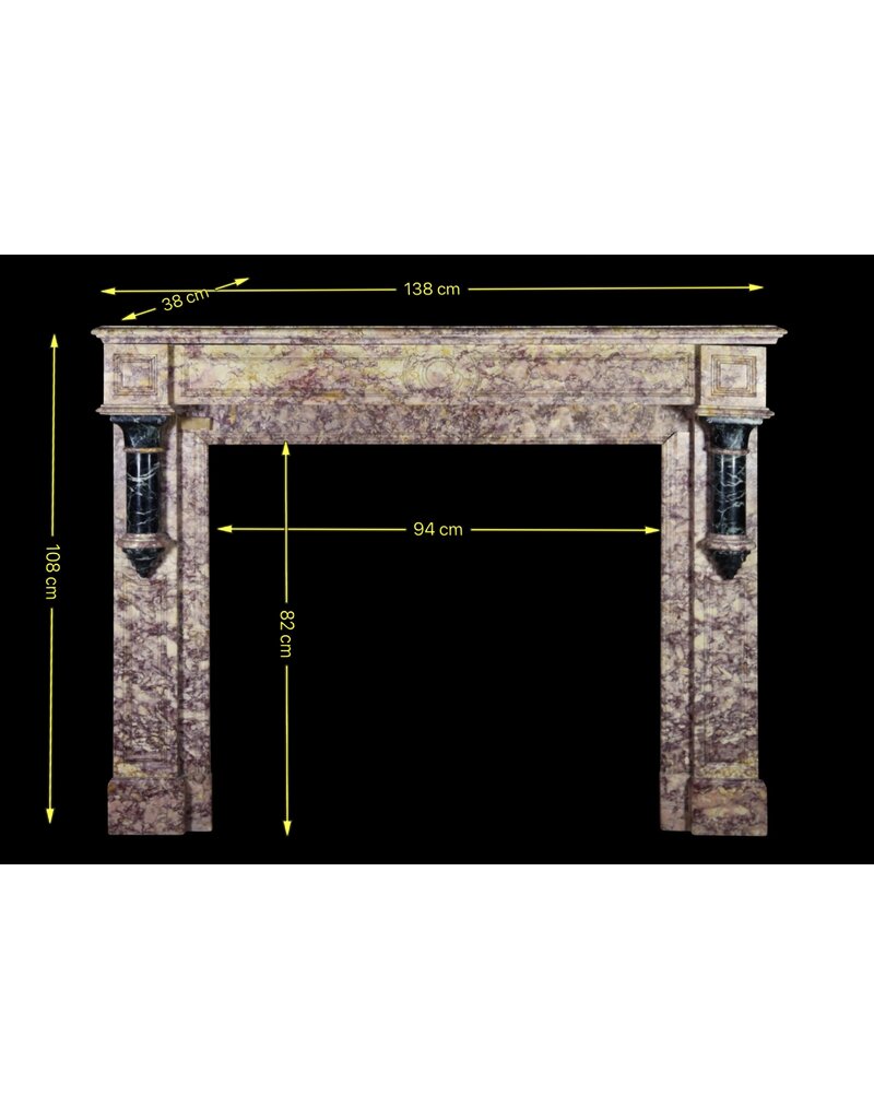 Brocatelle Marble Vintage Chimney Piece