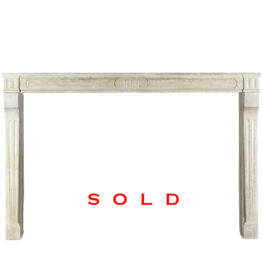 Antique French Country Style Limestone Fireplace Surround