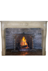 Classic French White Stone Fireplace