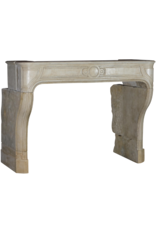 Classic French White Stone Fireplace