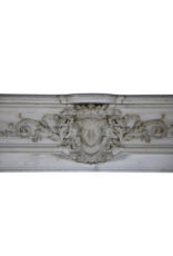 Cheminée Parisienne Monumentale Antique Palladium En Marbre Sculpture Blanc