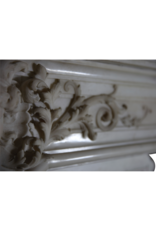 Parisian Monumental Antique Fireplace Surround In White Statuary Marble