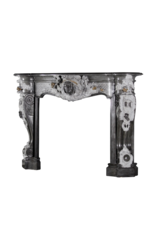 Uitzonderlijke 19e-eeuwse Schouw - Gebeeldhouwd Vrouwenhoofd - Druivenornamenten - Rijke Patina