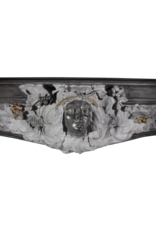 Maison Leon Van den Bogaert Exceptional Luxury Antique Fireplace Surround Sculpted Female Face & Grapevine Details