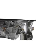 Uitzonderlijke 19e-eeuwse Schouw - Gebeeldhouwd Vrouwenhoofd - Druivenornamenten - Rijke Patina