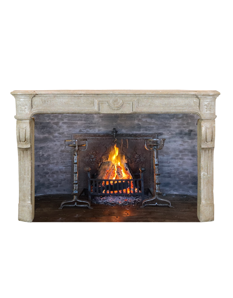Timeless Vintage Fireplace Mantelpiece With French Lily