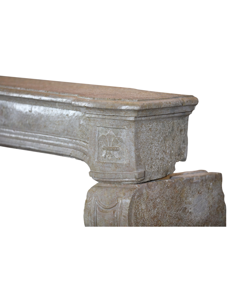 Maison Leon Van den Bogaert Timeless Vintage Fireplace Mantelpiece With French Lily