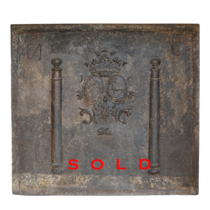 Maison Leon Van den Bogaert Antiker gusseiserner Kaminplatte