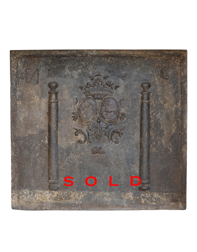 Maison Leon Van den Bogaert Antiker gusseiserner Kaminplatte