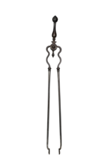 Antique French Wrought Iron Fire-Tongs Beautifully Forged