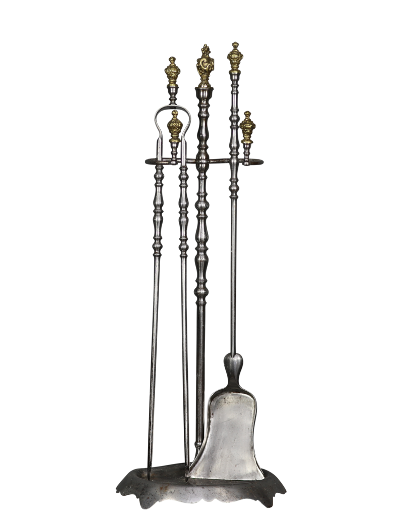 Maison Leon Van den Bogaert Einzigartiges viktorianisches Kaminbesteck-Set mit Originalständer