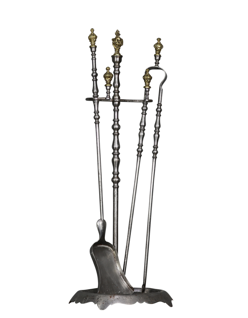 Maison Leon Van den Bogaert Unique Victorian Fireplace Tool Set With Original Stand