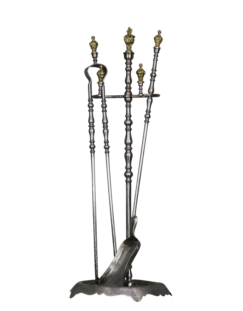 Maison Leon Van den Bogaert Einzigartiges viktorianisches Kaminbesteck-Set mit Originalständer