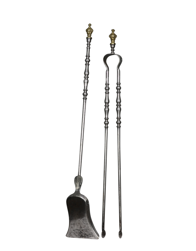 Unique Victorian Fireplace Tool Set With Original Stand
