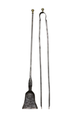 Maison Leon Van den Bogaert Ensemble D'outils Latéraux De Cheminée Français Original Avec Détails En Laiton Sur Le Dessus