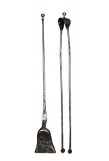 Maison Leon Van den Bogaert Original French Fireplace Side Tool Set With Brass Detail On The Top