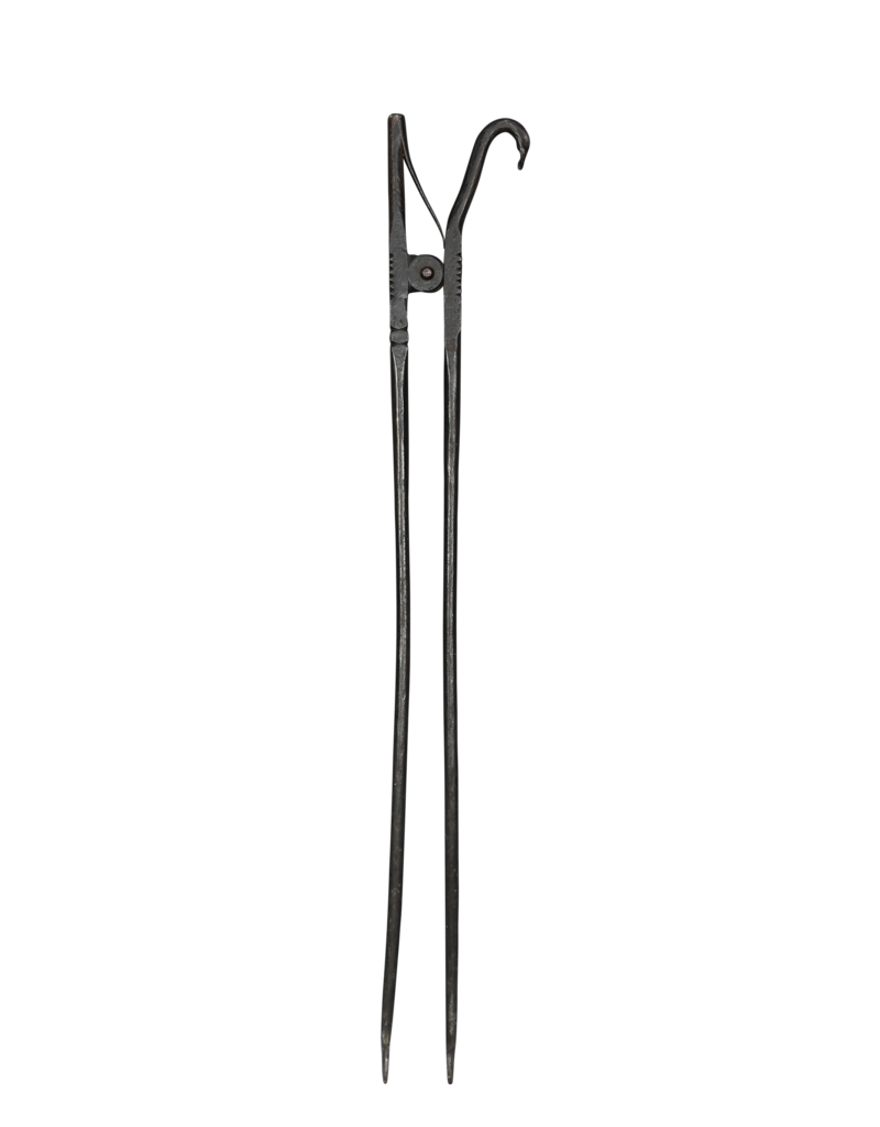 Wrought Iron Antique Fire-Tongs Beautifully Forged