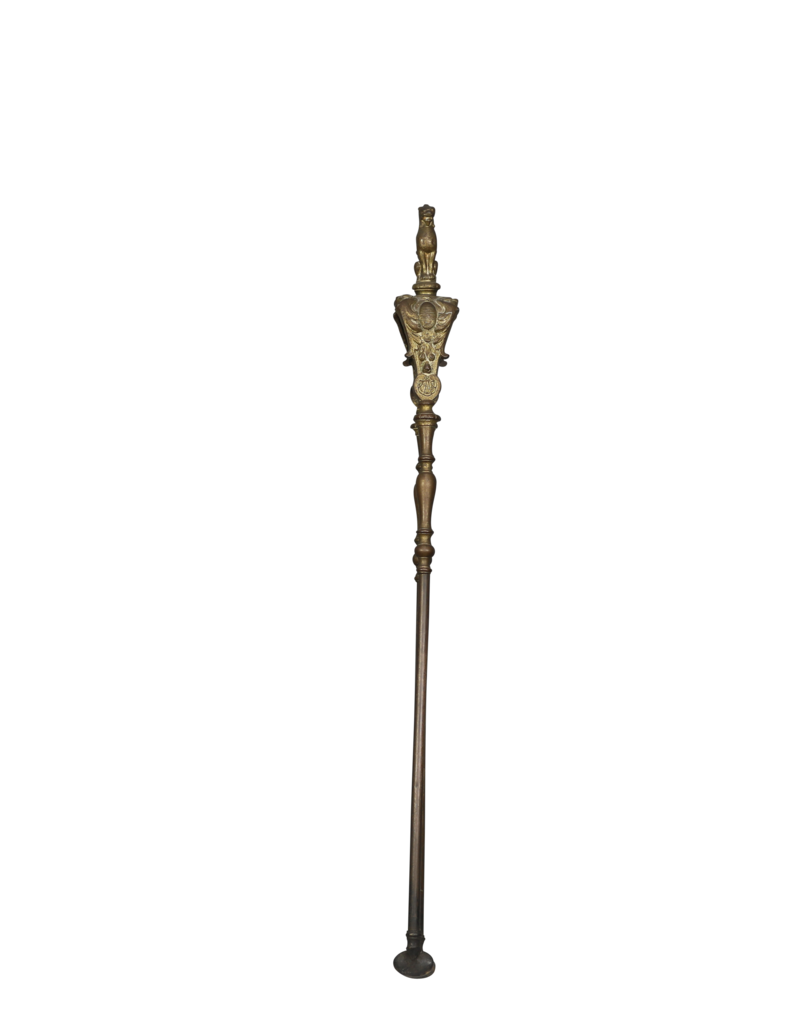 Maison Leon Van den Bogaert Antique Fireplace Tongs With Panter Detail