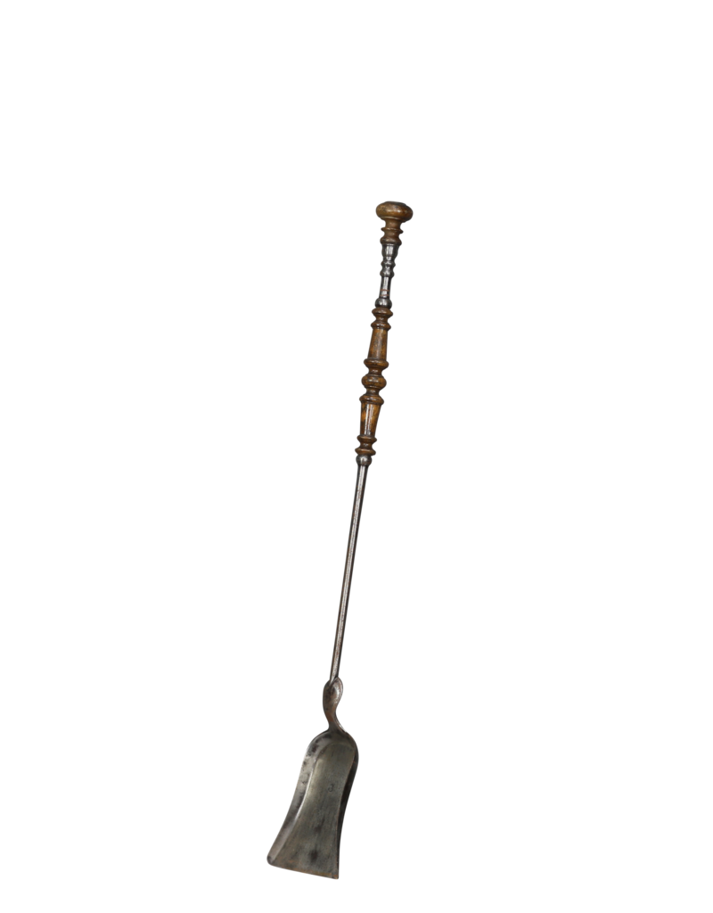 19Th Century Fireplace Shovel With Wooden Details