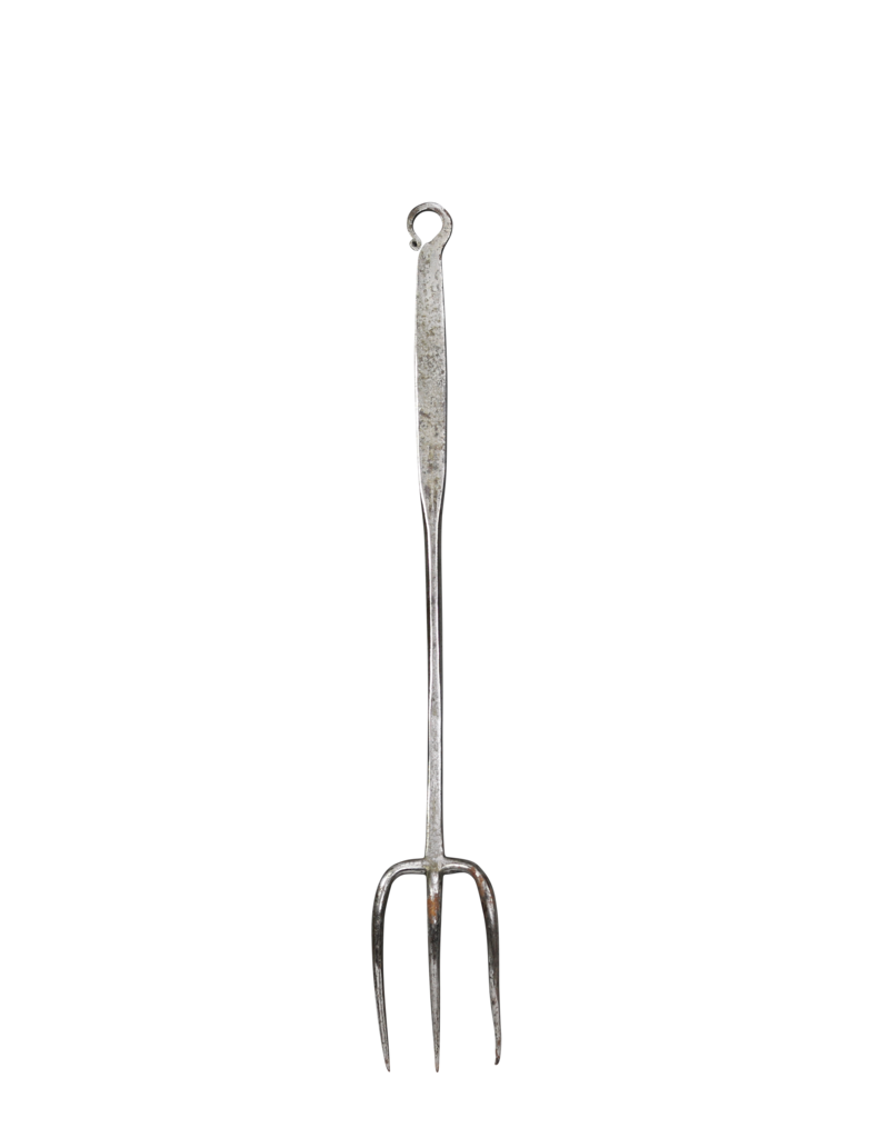 Maison Leon Van den Bogaert 17Th Century Steel Fireplace Grill Fork From France