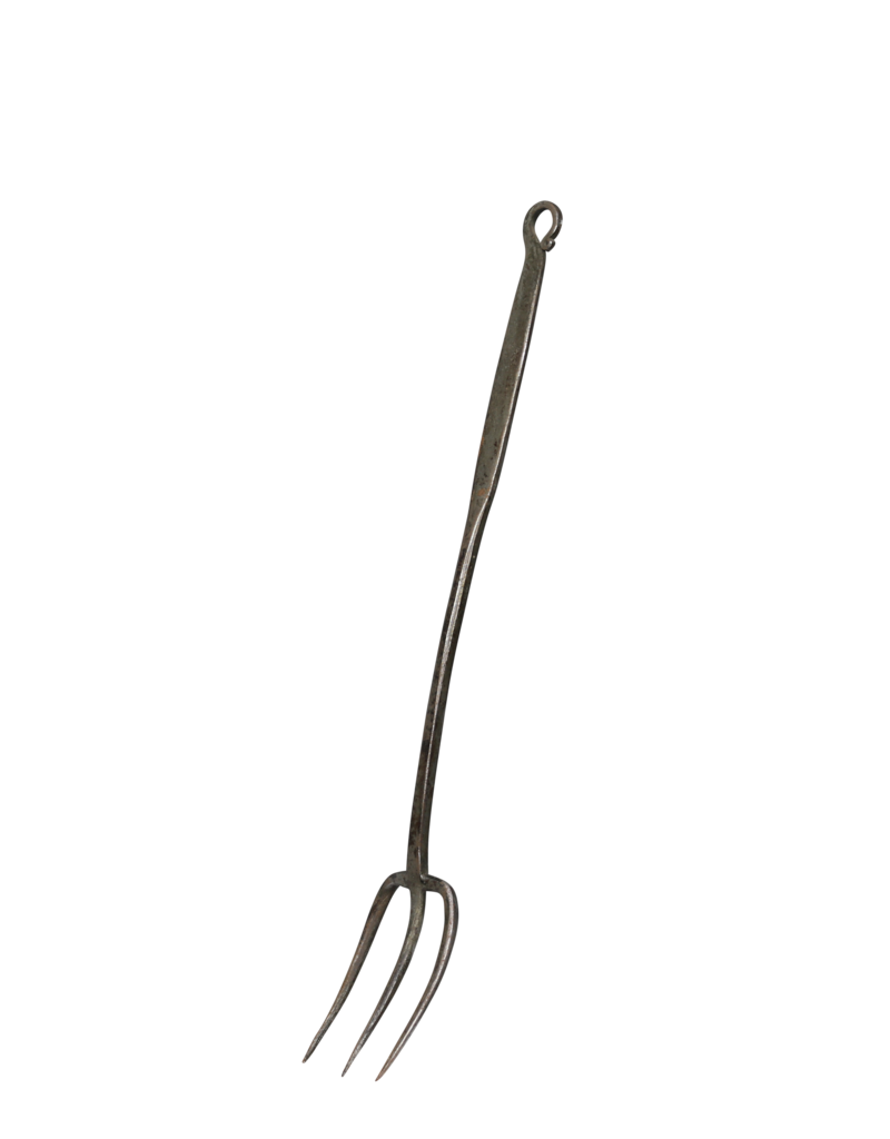 Maison Leon Van den Bogaert 17Th Century Steel Fireplace Grill Fork From France