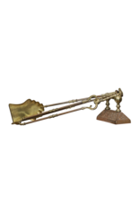 Maison Leon Van den Bogaert Juego De Herramientas Para Fuego Victorianas Antiguas De Latón De Calidad