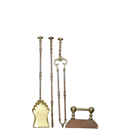Maison Leon Van den Bogaert Juego De Herramientas Para Fuego Victorianas Antiguas De Latón De Calidad