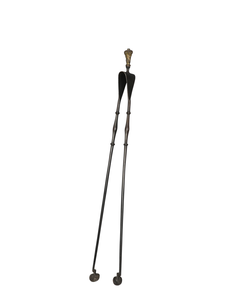 Maison Leon Van den Bogaert Antique Victorian Period Fireplace Tongs In Great Condition