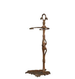 Vintage Fireplace Tool Stand In Cast Iron With Claws And Original Patina