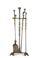 Maison Leon Van den Bogaert Französisches Kaminbesteck-Ensemble komplett mit Ständer