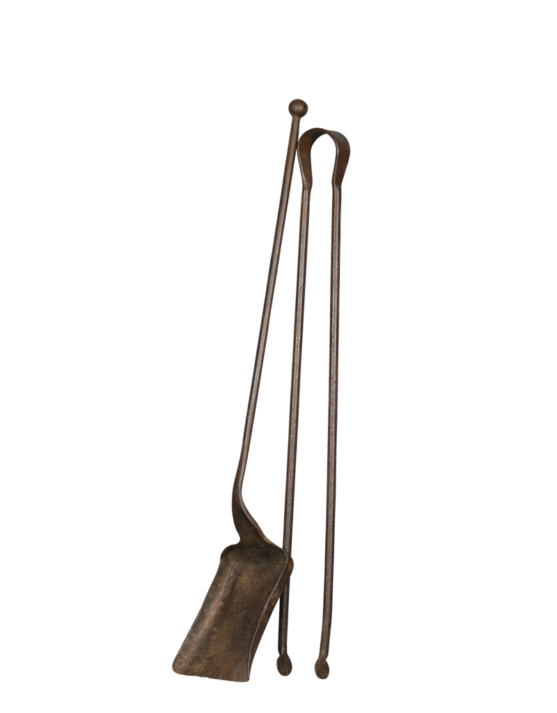 Maison Leon Van den Bogaert 17Th Century Wrought Iron Fireplace Tool Ensemble