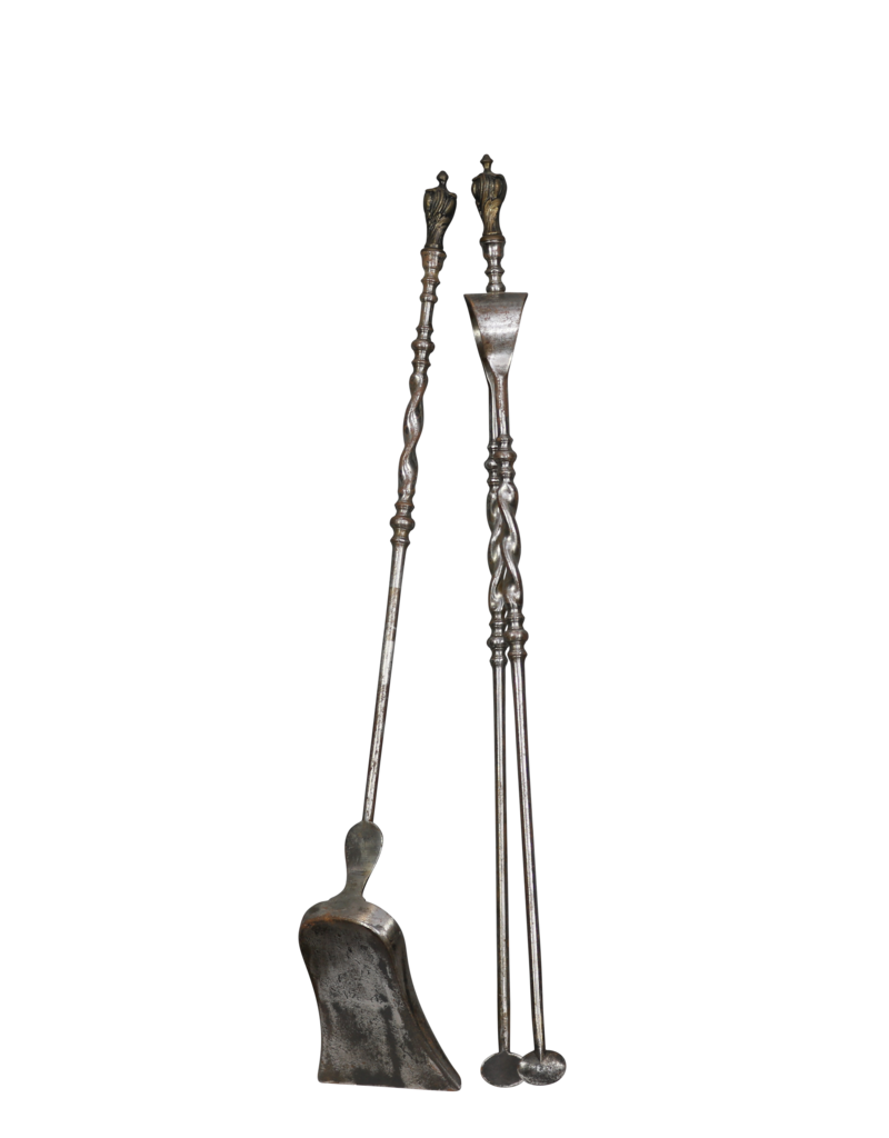 Maison Leon Van den Bogaert Exceptionnel Ensemble D'outils De Cheminée Régence D'époque Xviiième