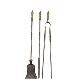Maison Leon Van den Bogaert Victorian Fireplace Tools Ensemble In Great Condition