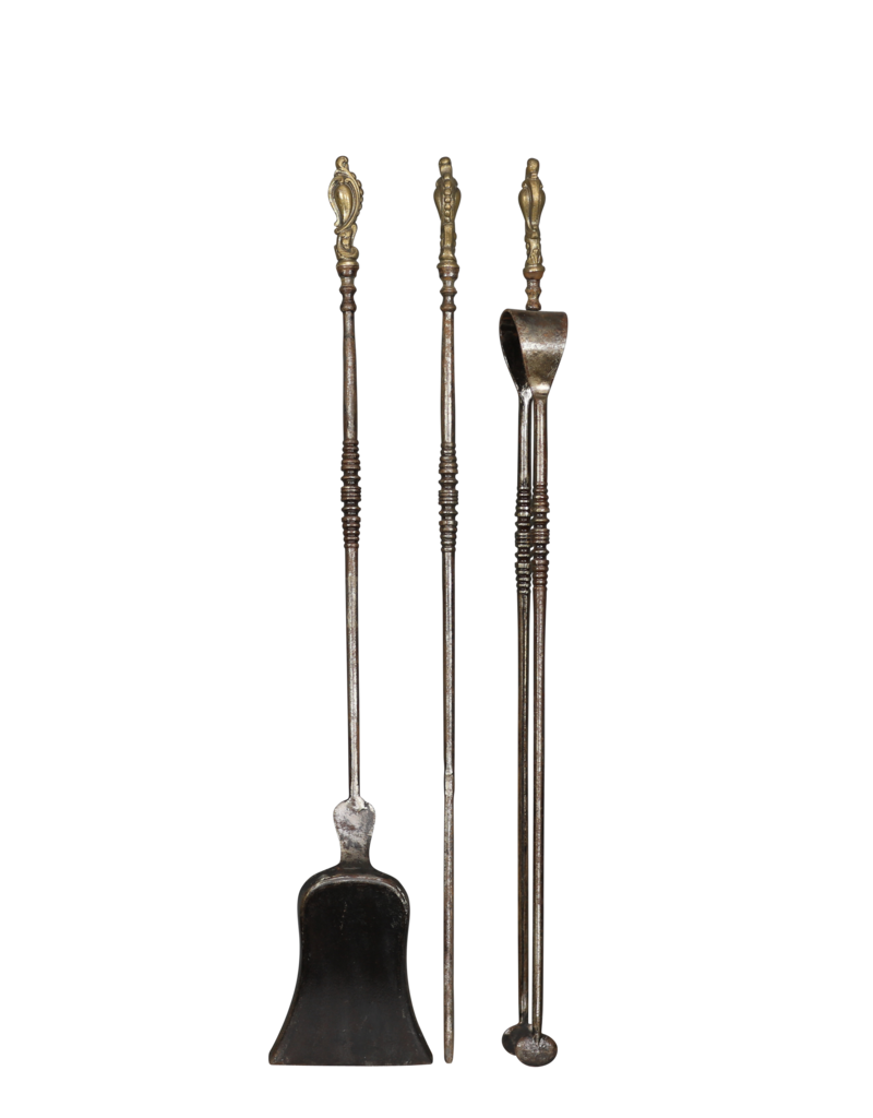 Maison Leon Van den Bogaert Victorian Fireplace Tools Ensemble In Great Condition