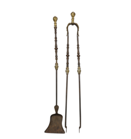 Maison Leon Van den Bogaert Regency-Periode Chateau Fireplace Tool Ensemble Uit Frankrijk