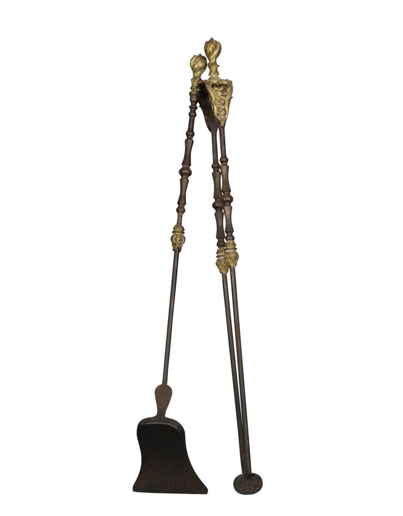 Regency Period Chateau Fireplace Tool Ensemble From France