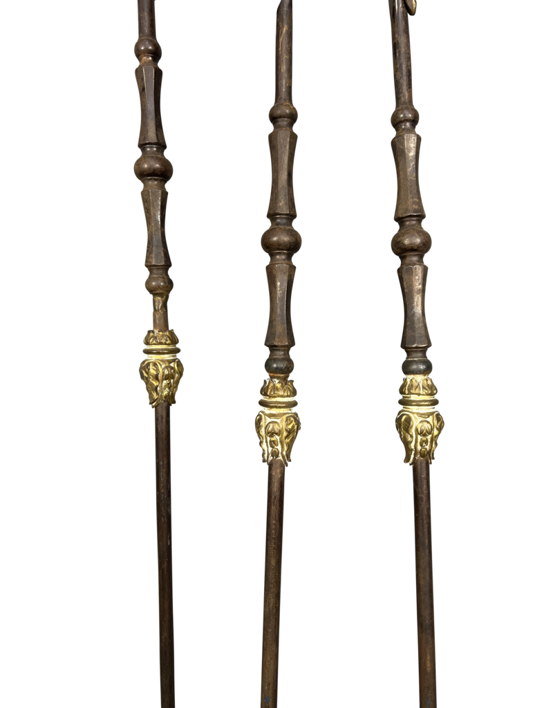 Maison Leon Van den Bogaert Conjunto De Herramientas Para Chimenea De Castillo Del Período Regency De Francia