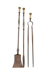 Maison Leon Van den Bogaert Außergewöhnliches französisches Kaminbesteck-Set