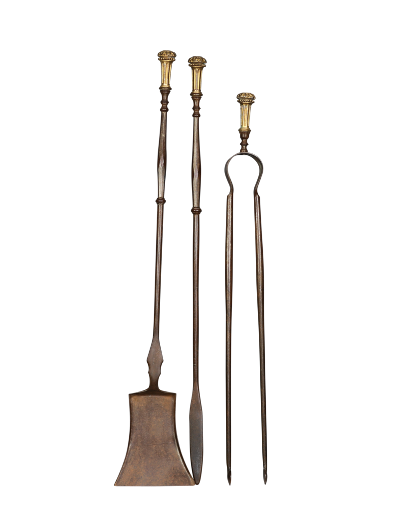 Maison Leon Van den Bogaert Außergewöhnliches französisches Kaminbesteck-Set