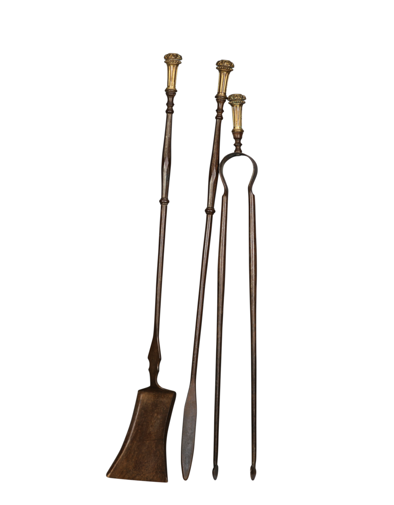 Maison Leon Van den Bogaert Außergewöhnliches französisches Kaminbesteck-Set