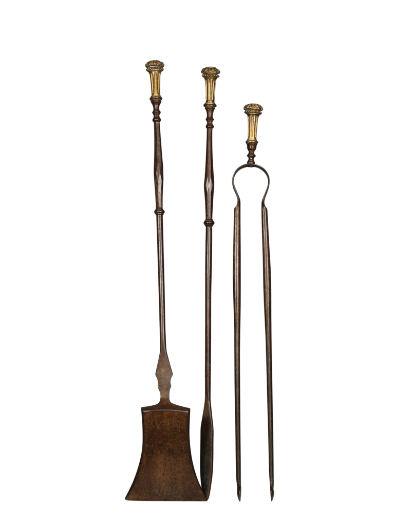 Maison Leon Van den Bogaert Außergewöhnliches französisches Kaminbesteck-Set