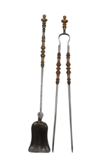 Maison Leon Van den Bogaert Juego De Herramientas Para Chimenea Normandy En Hierro Forjado Con Detalles De Madera
