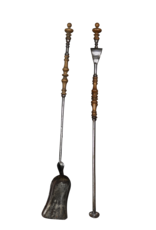 Maison Leon Van den Bogaert Juego De Herramientas Para Chimenea Normandy En Hierro Forjado Con Detalles De Madera