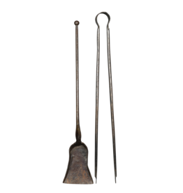 17Th Century French Fireside Fireplace Tools In Wrought Iron