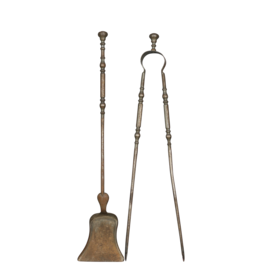 19Th Century French Campagnarde Fireplace Tools Set In Iron