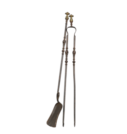 Maison Leon Van den Bogaert Ensemble D'outils De Cheminée D'époque Directoire Avec Détail En Laiton