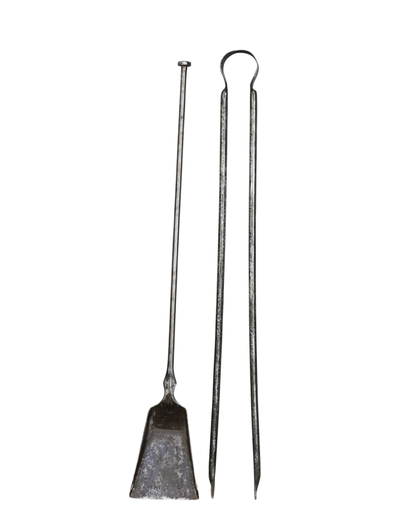 17Th Century Fireplace Tool Ensemble In Steel