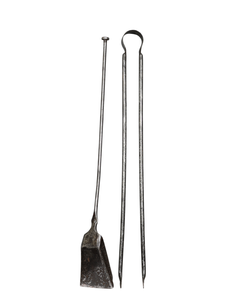 Maison Leon Van den Bogaert Kaminbesteck-Ensemble aus Stahl aus dem 17. Jahrhundert