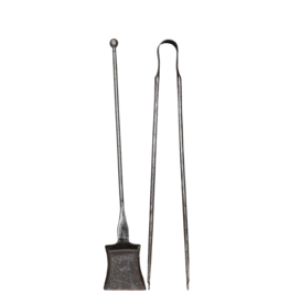 Authentic French Fireplace Tools Set In Wrought Iron